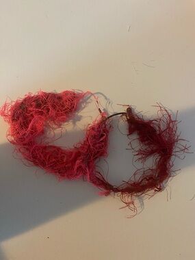 Handmade Pink Fringe Hoop Earrings